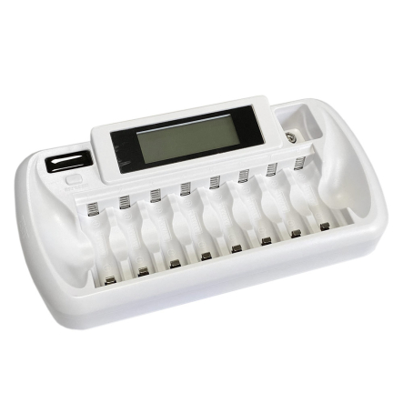 Зарядний пристрій everActive NC-800, 8 каналів, Ni-Cd/Ni-Mh, 220V/12V, Refresh, LCD, Box - 1