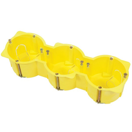 Коробка распределительная COURBI TRIPLE 65х205х45 мм, жёлтая, 3-я, 08-21042-003 - 1