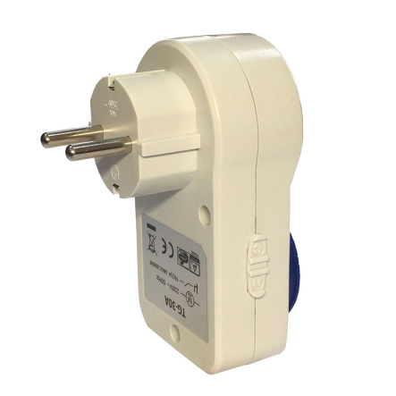 Розетка-таймер механ. суточный TechnoSystems 30M/24H 24 ON/OFF, 16A, 230V, TNSy5000919