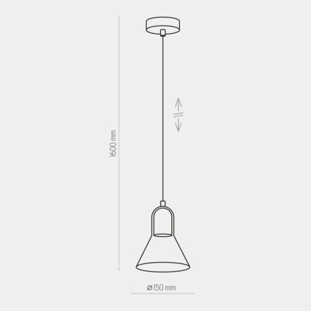 Подвес TK-lighting VICHY GOLD 2395, 1xGU10, D 15 см, H 110 см, золото/прозрачный
