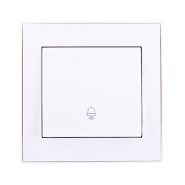 Кнопка дзвінка Lezard RAIN, біла, 703-0288-103