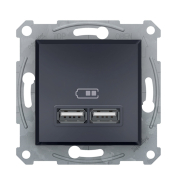 Розетка USB 2,1А Schneider Electric ASFORA, антрацит, EPH2700271