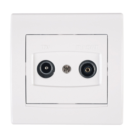 Розетка TV/R прохідна Schneider Electric Anya, біла, AYA3300321 - 1