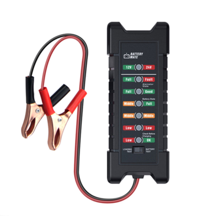 Тестер для аккумуляторных батарей BM-410 + крокодилы, 12V/24V, LED, Voltronic - 1
