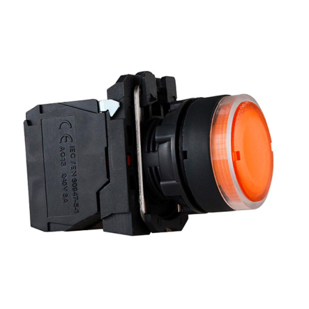 Кнопка с подсветкой, желтая, TB5-AW35M5, АСКО-УКРЕМ A0140010175