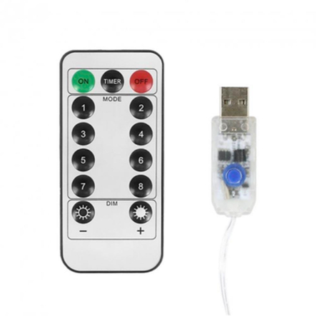 Гирлянда леска штора (Лучи росы) 3*2 м, USB, с пультом, мульти, ZABI-12 M (М-34)