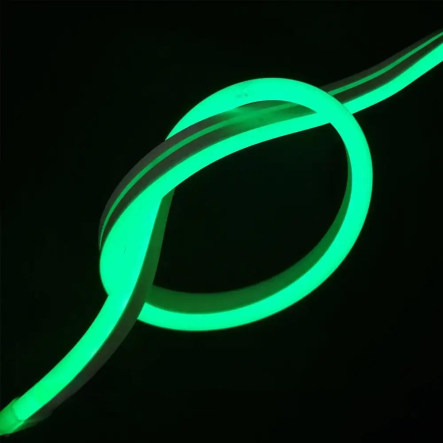 Лента силиконовая 5м, LED NEON 12V-220V, SMD 2835, IP65, зелёная, 12В, (есть адаптер 220В)