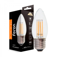 Лампа LED FERON LB-58, 4 Вт, 2700K, E27, 220 В, C37, Filament, 4843