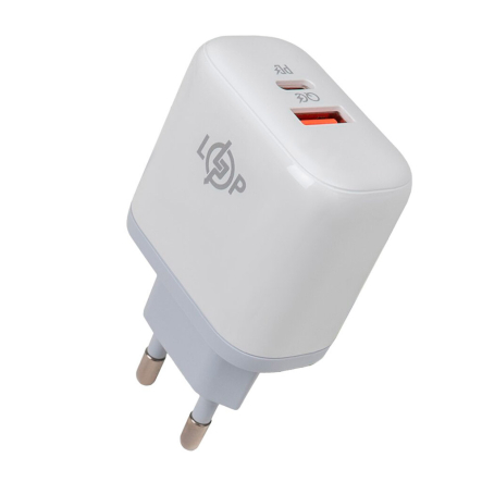 Заряджання для телефону Logic Power 45W (Type-C+USB) QC + кабель Type-C to Type-C (45WCH) - 1