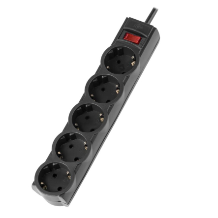 Фильтр-удлинитель Logic Power LP-X5-2, (3520Вт) 5 гнезд, 2 м, PREM Black