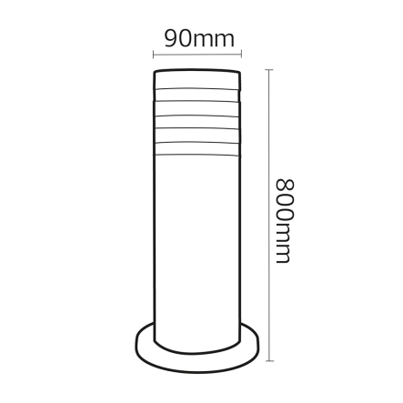Светильник садово-парковый Horoz Electric PALMERA-4, E27, 60W, IP44, 90х800мм, 220-240V, 075-018-0004-010