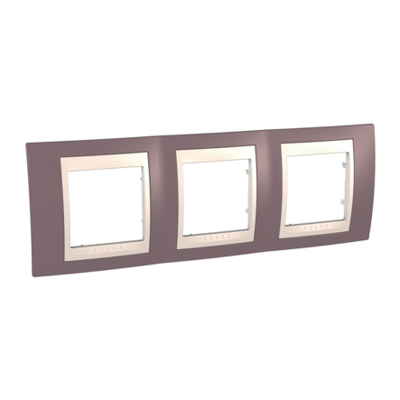 Рамка 3-місна фіолетовий/слонова кістка Schneider Electric Uniсa PLUS, MGU6.006.576 - 1
