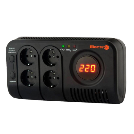 Стабилизатор напряжения 500 BA, електронний, 140-260В, 4 розетки - 1