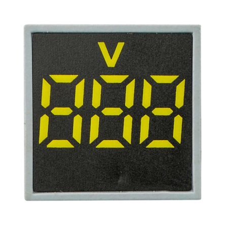 Вольтметр квадратный АСКО-УКРЕМ ED16-22FVD, A0190010032, 30-500В АС, жёлтый, врезной монтаж