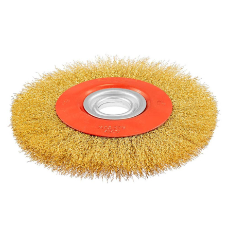 Щітка дискова з латунованого рифленого дроту D200*32мм - 1 Щітка дискова з латунованого рифленого дроту D200*32мм - 1