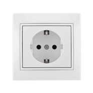 Розетка Lezard MIRA одинарна із заземленням, біла, 701-0202-122B
