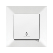 Вимикач 1 кл. прохідний з підсвіткою VIKO Meridian, 90970063-WH, білий