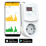 Терморегулятор terneо rzx (РОЗЕТКА)0...+30°С, 16А (для обогревателей) Wi-Fi