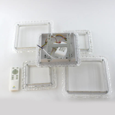 Люстра светодиодная OVAL ICE RGB 75W 5S-APP-725*500*93-WHITE/CLEAR-220-IP20, белая