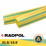 Трубка термоусаджувальна RADPOL, RCH1 31,8/15,9Х1-ZТ жовто-зелена