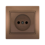Розетка Lezard MIRA одинарная, без заземления, светло-коричневый перламутр, 701-3131-121В