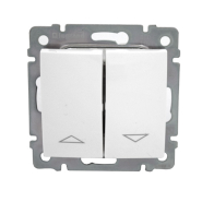 Выключатель управления жалюзи 2-кл. с механизмом блокировки LEGRAND Valena, 774404, белый