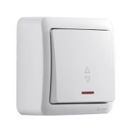 Выключатель Lezard VIOLA проходной одноклавишный, с подсветкой, белый, 751-0200-114