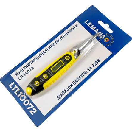 Отвертка - индикатор напряжения  LEMANSO LTL10072, 12-220V, 3.0x140мм, бат. 1,5V