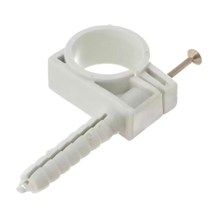 Обойма для труб и кабеля Д.25-27мм / 25шт / белый - 1