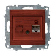 Розетка компьютерная EL-BI Zena САТ 6 (механизм), орех, 609-012900-247