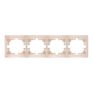Рамка Lezard MIRA четырехместная, горизонтальная, без вставки, крем, 701-0300-149