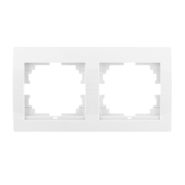 Рамка Lezard DERIY двухместная, горизонтальная, белая, 702-0200-147