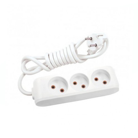 Подовжувач 16 А 230 В без заземления 3 гн. белый 3 м MULTI-LET - 1