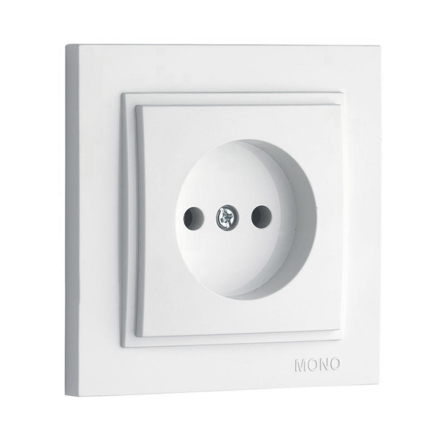 Розетка одинарная без заземления Mono Electric DESPINA, белая, 102-190022-116 - 1