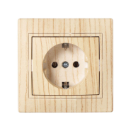 Розетка Lezard MIRA одинарна із заземленням, Дуб вибілений матовий, 701-5252-122В