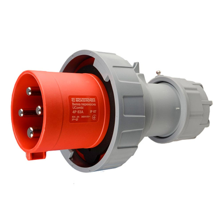 Вилка переносная АСКО-УКРЕМ UCombi 034, 63А, 4P, IP 67, A0080010110 - 1