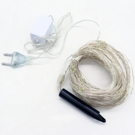 Гирлянда LED Конский хвост, блок питания  (2,5м, 20 ниток) 500LED, Холодный белый