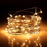 Гирлянда Роса, на батарейках, 5 м, 3 режима свечения, золотой свет, RV-104 G(003WW)