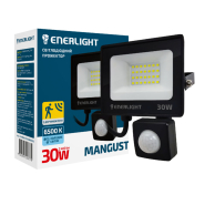 Прожектор LED ENERLIGHT MANGUST 30W, 6500K, IP65, 2400Лм, з датчиком