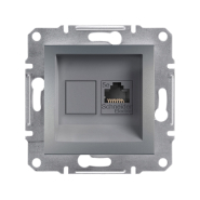 Розетка компьютерная 1-я Schneider Electric ASFORA, сталь, ЕРН4300162