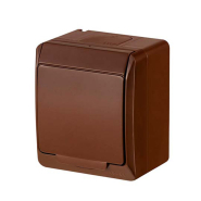 Розетка накладная, коричневая, IP44, Elektro-Plast Hermes, 0324-06