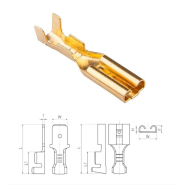 Коннектор плоский разрезной DJ623, 2,8А, 0,5-0,8/2,8-0,5, "мама", без изоляции, упак.- 100 шт.