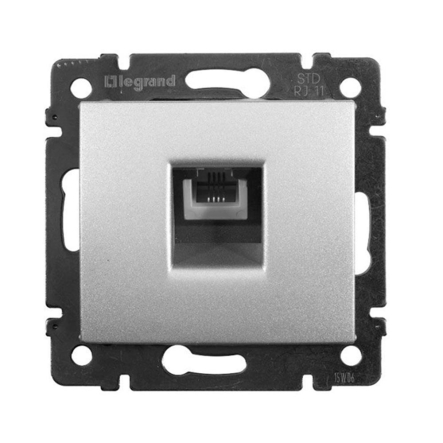 Розетка 1хRJ11-4 контакти LEGRAND Valena, 770138, алюминий - 1