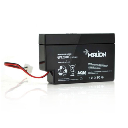 Аккумуляторна батарея MERLION GP1208СС, AGM, 12 В, 0,8 Ач, 95 *23*60 мм - 1