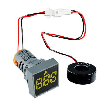 Амперметр цифровий АСКО-УКРЕМ ED16-22FAD 0-100A (жовтий) врізний монтаж, A0190010038 - 1