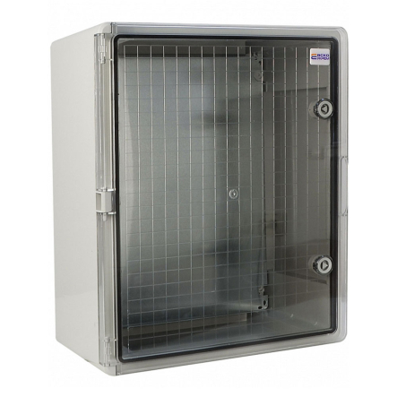 Корпус АБС-пластик АСКО-Укрем, ударостійкий, з монтажною панеллю, прозорі двері, 40*50*18, ІР65, A0270010029 - 1