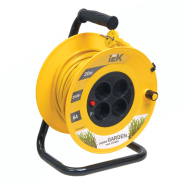 Подовжувач на котушці IEK УК20 Garden, 20 м., 2*0,75 кв.мм., 4 гнізда, 2P, з термозахистом, WKP23-06-04-20