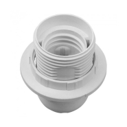 Патрон LEMANSO Е27 пластиковий, різьблення з кільцем білий / LM2512