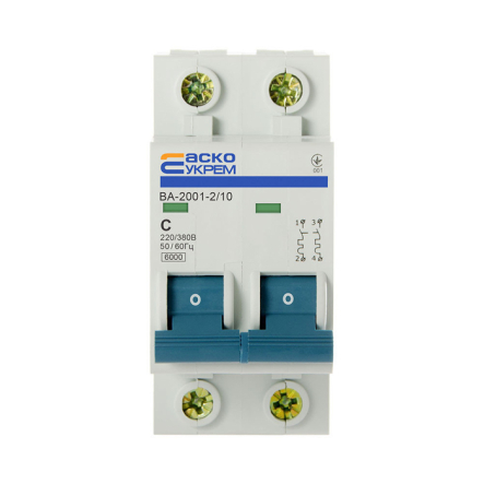 Автоматический выключатель АСКО-УКРЕМ ВА-2001 2р, 50А С, A0010010034 - 1