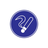 Знак «Місце для паління», Ø 180 мм, самоклейка, 107195, YPC40-KURIT-1-010